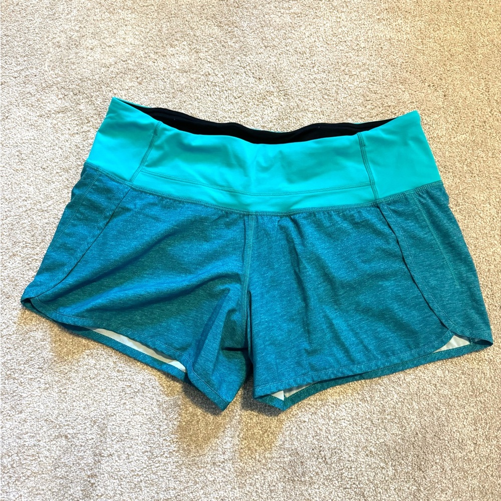 Lululemon Speedup shorts heathered teal NWOT